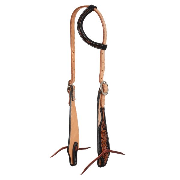 DARK FLORAL ONE EAR WESTERN BRIDLE