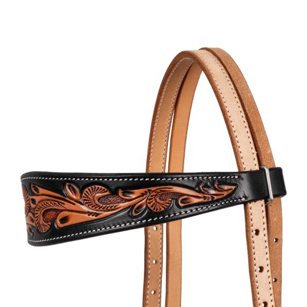 DARK FLORAL BROW WESTERN BRIDLE - immagine 3