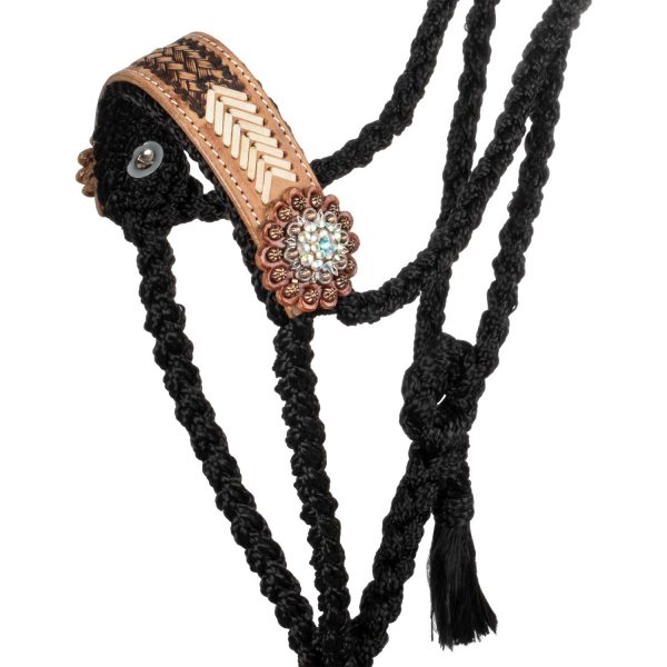 ROPE HALTER WITH TOOLED LEATHER NOSEBAND - immagine 4