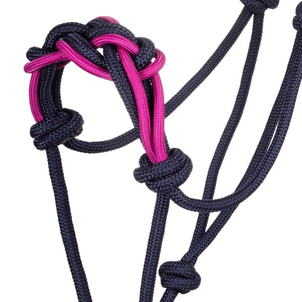 FANCY BRAIDED NOSE ROPE ROPE HALTER W/LEAD - immagine 12