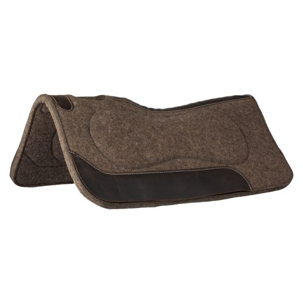 PURE WOOL FELT SADDLE PAD WITH GRAIN WEAR LEATHER REINFORCEMENTS 31X32 - immagine 2