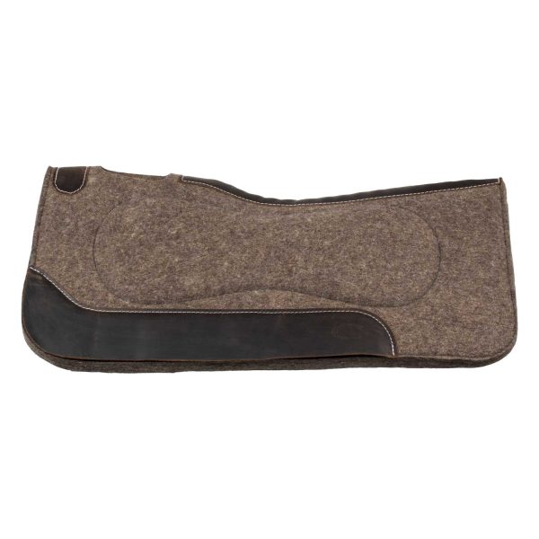 PURE WOOL FELT SADDLE PAD WITH GRAIN WEAR LEATHER REINFORCEMENTS 31X32 - immagine 3