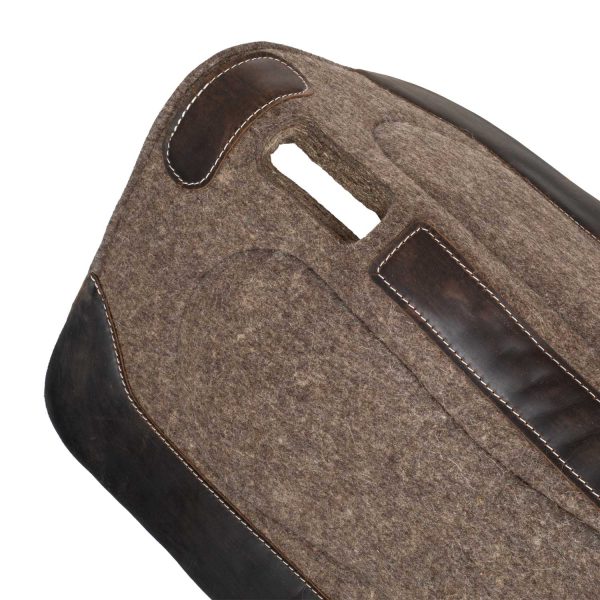 PURE WOOL FELT SADDLE PAD WITH GRAIN WEAR LEATHER REINFORCEMENTS 31X32 - immagine 4