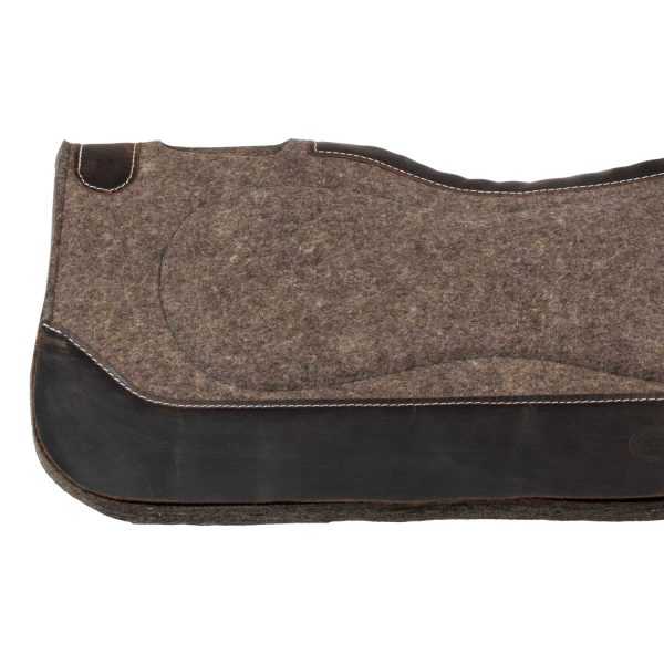 PURE WOOL FELT SADDLE PAD WITH GRAIN WEAR LEATHER REINFORCEMENTS 31X32 - immagine 5