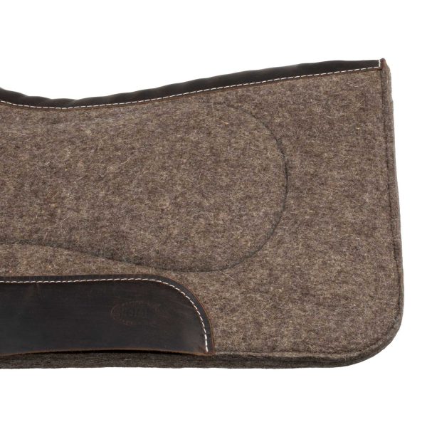 PURE WOOL FELT SADDLE PAD WITH GRAIN WEAR LEATHER REINFORCEMENTS 31X32 - immagine 6