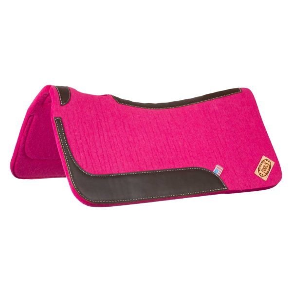 WESTERN FELT SADDLE PAD WITH LEATHER REINFORCEMENT