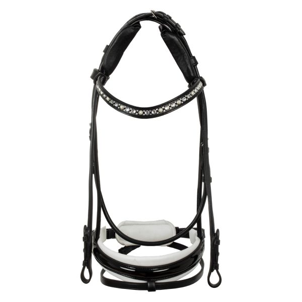 DEMOISELLE STRAIGHT NOSEBAND STLEX PEARL ANATOMIC LEATHER BRIDLE - immagine 3