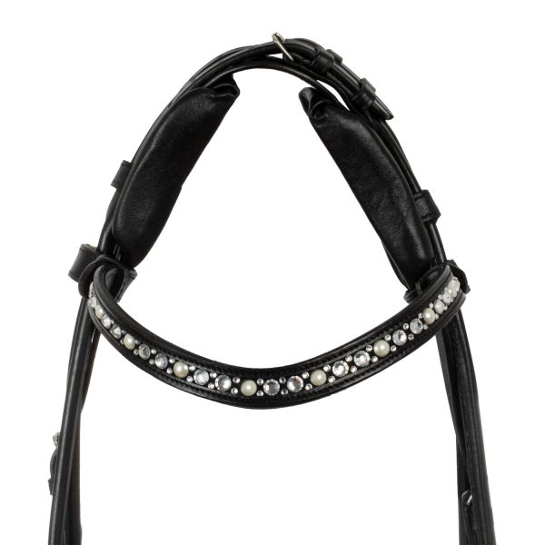 DEMOISELLE STRAIGHT NOSEBAND STLEX PEARL ANATOMIC LEATHER BRIDLE - immagine 4