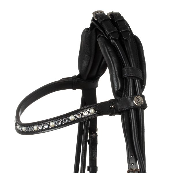 DEMOISELLE STRAIGHT NOSEBAND STLEX PEARL ANATOMIC LEATHER BRIDLE - immagine 5