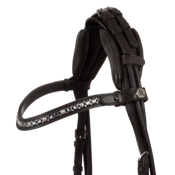 DEMOISELLE STRAIGHT NOSEBAND STLEX PEARL ANATOMIC LEATHER BRIDLE - immagine 13