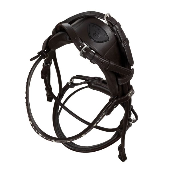 DEMOISELLE STRAIGHT NOSEBAND STLEX PEARL ANATOMIC LEATHER BRIDLE - immagine 17