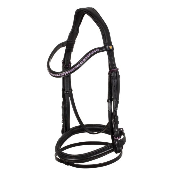 SOFT LEATHER BRIDLE VIOLET FITTING - immagine 2