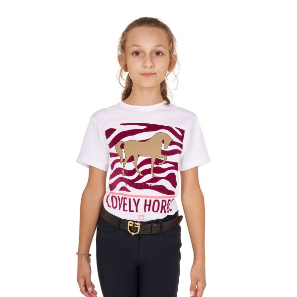 GIRL'S LOVELY HORSE COTTON T-SHIRT