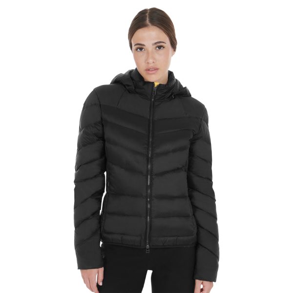 NYLON LAKKE'+STRETCH WOMAN JACKET WITH REMOVABLE HOOD