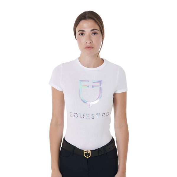 WOMEN'S MULTICOLOR LOGO COTTON T-SHIRT